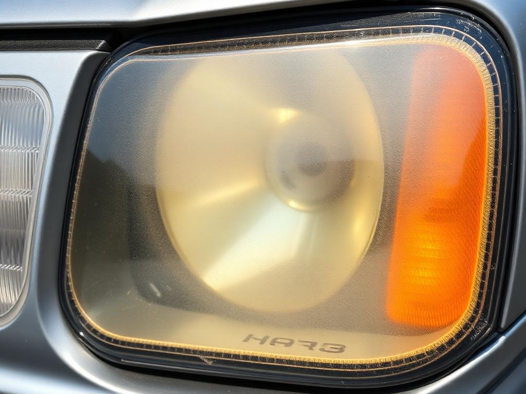 Driver-side headlight before restoration